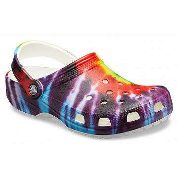 Crocs Classic Tie-Dye Graphic Men's Clogs Multicolor | Australia 0804BEXC